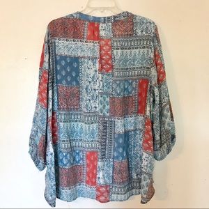 Fred David Tops - Plus size boho patterned long sleeve blouse Fred David Tops - Plus size boho patterned long sleeve blouse